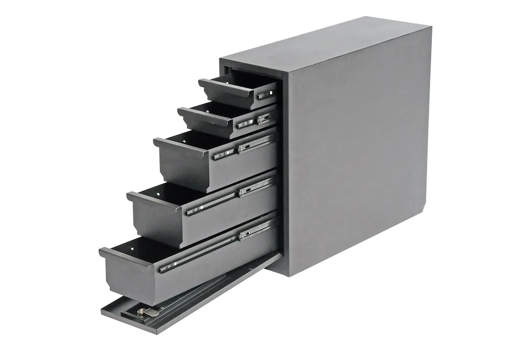 DZ95D – DEE ZEE Tool Box, Wheel Well With 5 Drawers Smooth Black Powder Coated Steel 20.5 Inch Length x 8.5 Inch Widt...